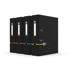 OXFORD Classeur à Levier Etudiants Big File A4XL Dos 80mm 2 Anneaux en D Couverture Carte Pelliculée Coloris Assortis