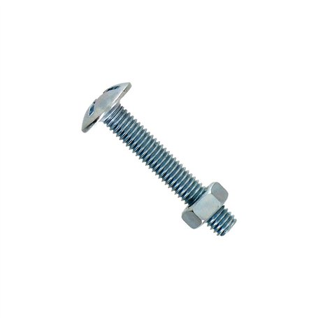 Boulon poelier - acier zingué - 6 x 40 mm - lot de 12