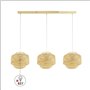 Seynave Luminaire CABANA Suspension Barre 3 Lampes, Bambou Tressé Naturel, Hauteur Ajustable 1m, E27, Puissance Max 40W, Dimensi