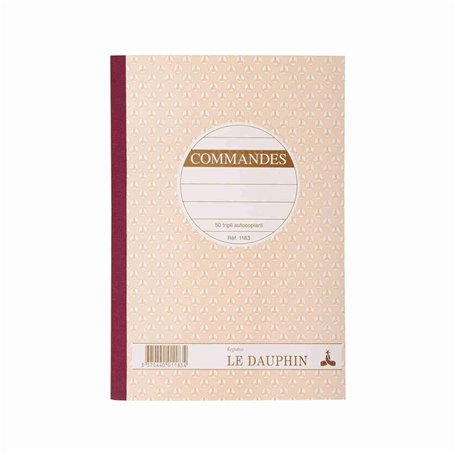 Le Dauphin - Réf. 1183D - Lot de 5 manifolds COMMANDES - papier autocopiant - triplicata (1 original et 2 copies) - 50 feuilles