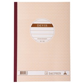 Le Dauphin - Réf. 1263D - Lot de 5 manifolds DEVIS - papier autocopiant - triplicata (1 original et 2 copies) - 50 feuilles - fo
