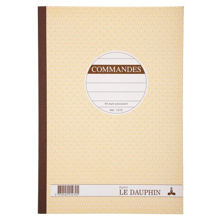 Le Dauphin - Réf. 1272D - Lot de 5 manifolds COMMANDES - papier autocopiant - duplicata (1 original et 1 copie) - 50 feuilles -