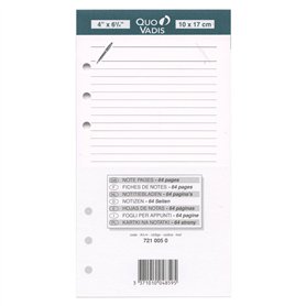Quo Vadis - Accessoires de TIMER - Recharge FICHES NOTES pour TIMER 17 - Papier Blanc Clairefontaine - Format 10x17cm