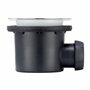 Wirquin 30723743 Bonde de douche Tourbillon à sortie horizontale pour receveurs ø90 avec dôme en ABS, chromé, Gris