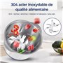 Hachoir à viande électrique,5L Coupe-légumes multifonction en acier inoxydable Avec 6 lames et patins,5 vitesses,Bruit -36 dB,Co