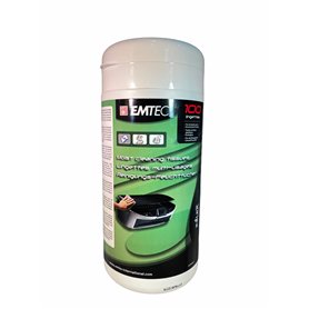Emtec Lot de 100 mouchoirs de nettoyage humides pour écran d'ordinateur