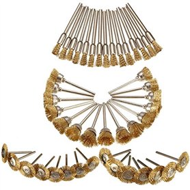 TuToy 45Pcs Brosses De Roue De Fil D'Acier Ensemble De Ponçage Accessoires Dremel Pour Outil Rotatif