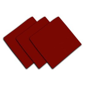 Soleil d'Ocre Lot de 3 Serviettes en Coton Panama Rouge