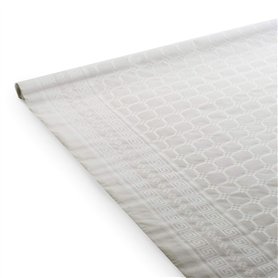 SURLYS Lot de 250m de Nappe Soit 10 Rouleaux de nappes en Papier Damassé Blanc 1