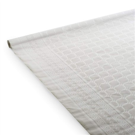 SURLYS Lot de 250m de Nappe Soit 10 Rouleaux de nappes en Papier Damassé Blanc 1