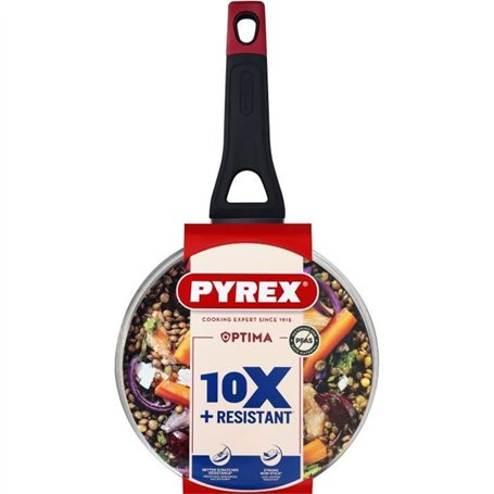 Casserole + couvercle - PYREX - 1455032 - Antiadhésif - 20 cm - Sans PFAS