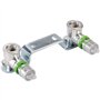 COMAP Support mural de 2 appliques métallique à sertir pour tubes multicouche - Diamètre 16x2 - Filetage 1/2" - Entraxe 150 mm -
