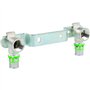 COMAP Support mural de 2 appliques métallique à sertir pour tubes multicouche - Diamètre 16x2 - Filetage 1/2" - Entraxe 150 mm -
