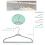 cozydiscount Lot de 15 - Cintres Velours Vêtements Bébé - Anti Glisse - Crochet 360° - Gris