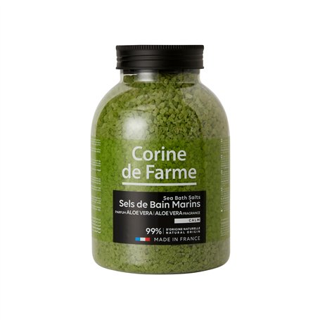 Corine de Farme - Sels de Bain Calm Aloe Vera - Sels Marins Aromatisés à l'Aloe Vera - Dissolution Rapide