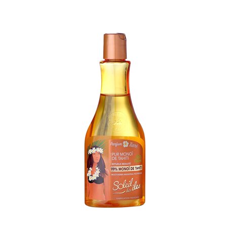 Soleil des Îles | Pur Monoï de Tahiti AO à 99% - Protège Nourrit Hydrate - Cheveux & Corps - Extrait Végétal 100% Naturel - Sans