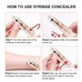 2 Packs Waterproof Full Coverage Concealer, Smooth Matte Flawless Creamy Liquid Foundation Corrector Makeup Kit for Face Eye Dar