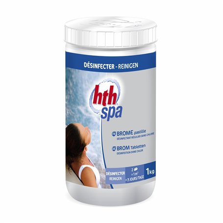 Pastilles de brome de 20g pour spa. entretien de l'eau HTH. désinfectant lent sans chlore actif