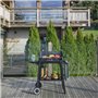 Barbecue a charbon - LIVOO - DOC328 - Inox - Surface de cuisson 48,5 x 28,8 cm - Hauteur réglable 70-84 cm