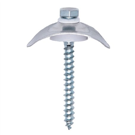 fixation tôle ondulée : 25 kits vis tirefond hexagonale 6x60mm zingué + plaquette ovale alu rondelles étanches pour tôle ondulée