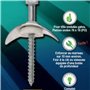 fixation tôle ondulée : 25 kits vis tirefond hexagonale 6x60mm zingué + plaquette ovale alu rondelles étanches pour tôle ondulée