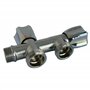 SOMATHERM FOR YOU, Robinet à clapet double sorties M1/2" pour machine à laver - Sorties M3/4" - Corps en laiton chromé - Install