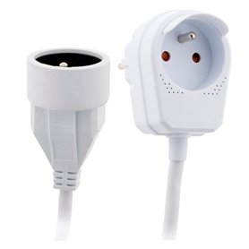 Prolongateur HO5VV-F 3m avec prise gigogne Blanc - Zenitech
