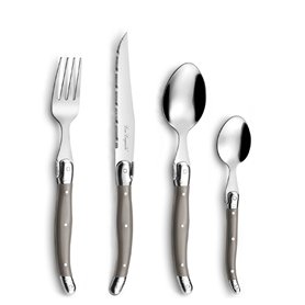 LOU LAGUIOLE - Valisette avec 24 couverts de table pour 6 personnes - Tradition - Acier inoxydable 18/0