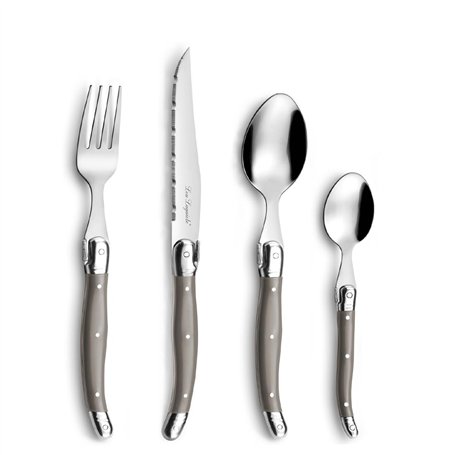 LOU LAGUIOLE - Valisette avec 24 couverts de table pour 6 personnes - Tradition - Acier inoxydable 18/0
