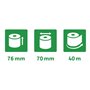 Exacompta - Réf. 7670120V - Carton de 50 bobines pour tickets de caisse - largeur 76 mm x diamètre 70 mm - mandrin 12 mm - 1 pli