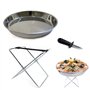 Cook Concept KU6102 Plateau à Fruits de mer avec Support pliable et Couteau à Huîtres Gris et noir Inox D34