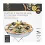 Cook Concept KU6102 Plateau à Fruits de mer avec Support pliable et Couteau à Huîtres Gris et noir Inox D34,4 x H24,2 cm