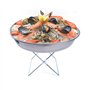 Cook Concept KU6102 Plateau à Fruits de mer avec Support pliable et Couteau à Huîtres Gris et noir Inox D34,4 x H24,2 cm