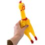ProLeo Lot de 4 poules en caoutchouc jaune qui hurlent - Jouet couineur en caoutchouc - Jouet de décompression - Gadgets de déco