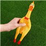 ProLeo Lot de 4 poules en caoutchouc jaune qui hurlent - Jouet couineur en caoutchouc - Jouet de décompression - Gadgets de déco