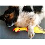 ProLeo Lot de 4 poules en caoutchouc jaune qui hurlent - Jouet couineur en caoutchouc - Jouet de décompression - Gadgets de déco