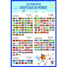 Poster pédagogique Drapeaux du Monde BOUCHUT 52 x 76 cm