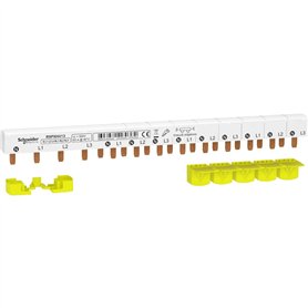 Schneider Electric - Resi9 - Peigne Monobloc - 3P+N - 63A - 13 modules - Cache Dents 5M - R9PXH413