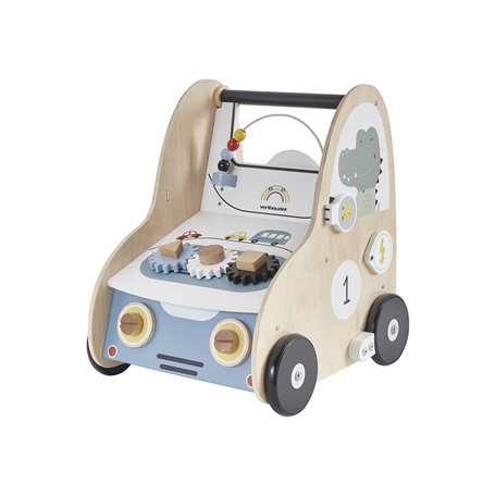 VERTBAUDETChariot de marche avec freins EN VOITURE SIMON en boismulticoloreTU