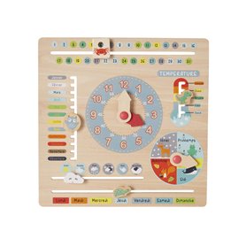 VERTBAUDET Horloge Calendrier en Bois Multicolore TU
