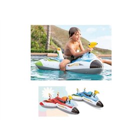 Lot de 3 - Petit canot pneumatique Gonflable Avion avec Pistolet Mix 1. 17m