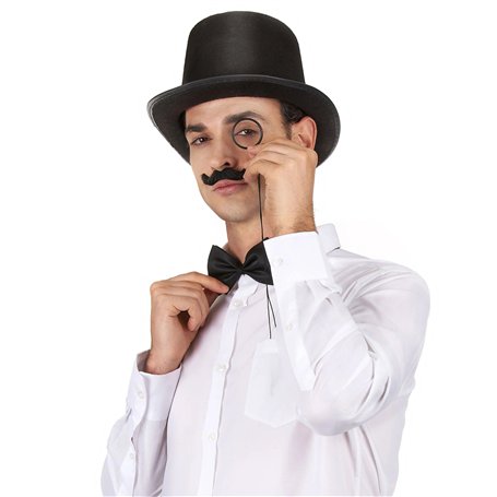 DEGUISE TOI - Chapeau Haut de Forme Noir rétro Adulte - Chapeau - Taille Unique - Noir - Accessoires pour déguisement - Polyeste