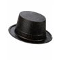 DEGUISE TOI - Chapeau Haut de Forme Plastique pailleté Noir Adulte - Chapeau - Taille Unique - Noir - Accessoires pour déguiseme