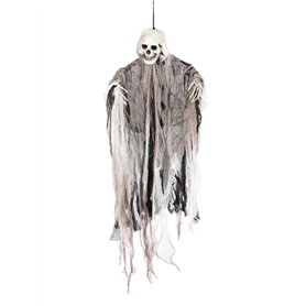 DEGUISE TOI - Décoration faucheur Squelette à Suspendre 1m - Suspension - Taille Unique - Marron - Decoration/Animation - Plasti