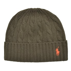 Ralph Lauren Bonnet tricoté - Motif torsadé - Vert - Taille unique