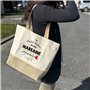 Sac Marraine d'Amour | Cabas de Plage Courses Coton et Toile de Jute Idée Cadeau Femme