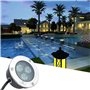 Très Mince Spot LED Piscine Encastrable Terrasse de Jardin 3W Spot LED Exterieur IP68 Étanche Acier Inoxydable 304 Extérieur, Pe