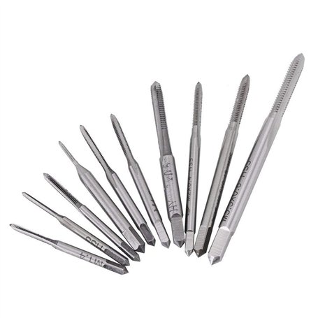 Jeu de Tarauds Métriques 10pcs Filetage Taraudage m1/m1.2/m1.4/m1.6/m1.7/m1.8/m2/m2.5/m3/m3.5 Mini Machine à Tarauder Le Filetag