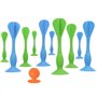 Wonsunte Lot de 11 Fléchettes Polyvalentes en Silicone avec Ventouse Cible Jeu De Fléchettes Souple Bleu Et Vert Jeu De Lancer C