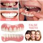 ATFIPAN 2 Pairs-Immédiat Prothèses Dentaires Cosmétiques Silicone Dentier Haut Et Bas Sourire Parfait, pour Homme Et Femme Amovi